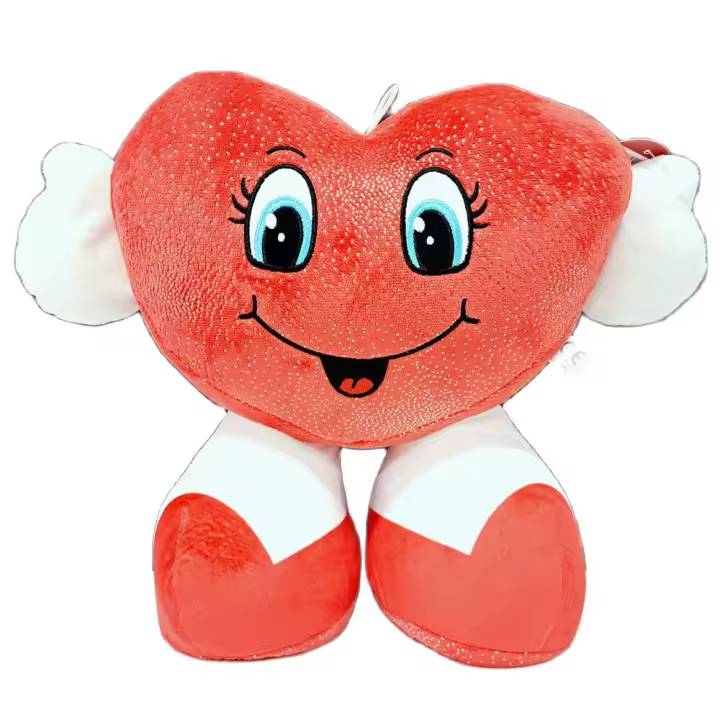 Peluche Corazón Suave y Tierno 30cm Rojo Blanco Te Amo Te Quiero - Regalo San Valentín - 1