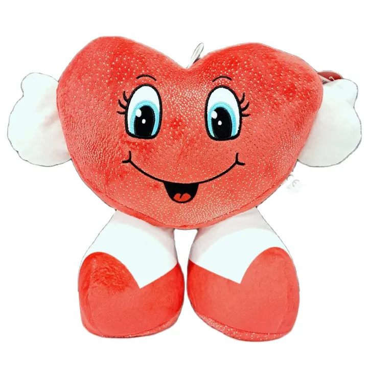 Peluche Corazón Suave y Tierno 30cm Rojo Blanco Te Amo Te Quiero - Regalo San Valentín - 1