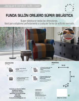 Almeritex Modelo Neuvo Funda superelástica 8 Colores, Para sofá , Silla,Chaise Longue Brazo Largo, y Orejero ,Transpirable, cómoda y Duradera, fácil de Instalar, Dimensiones - details 2