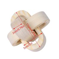 Decoración Bohemia De Madera Trenzada De 3 Enlaces 11/17cm Nó De Cuerda Decorativa Moderna Rústica Para Mesa De Café Y Hogar - details 11