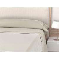 Mercatienda.es Sábanas de Hostelería para cama verano Lisa arena con Jaretón ROOMERS – 50% Algodón y 50% Poliéster - details 0