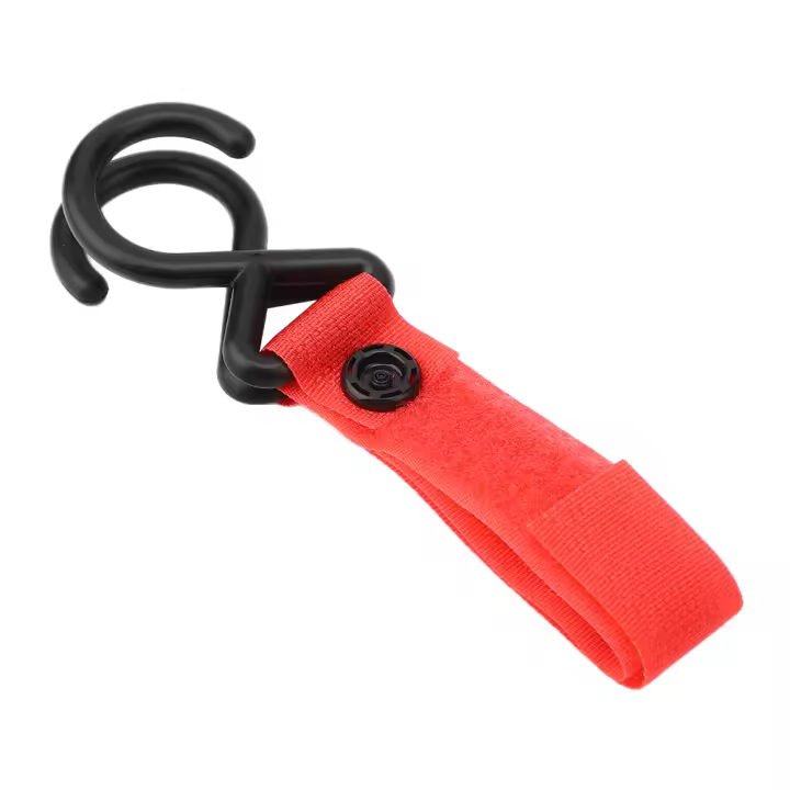 10 Ganchos Multifuncionales para Cochecito de Bebé, Gancho de Nylon para Cochecito, Accesorios para Cochecito, Rojo. - 1