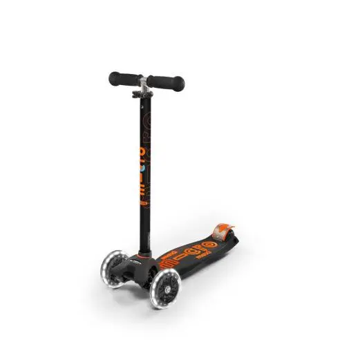Patinete maxi deluxe, luces led,niños 5-12 años,color Negro/Naranja - Micro MMD143 MICMMD143 micro patinetes - 1
