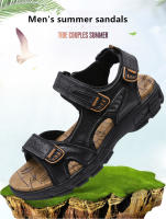 Sandalias De Verano Para Hombre Con Diseño De Playa Hechas a Mano En Cuero Genuino Antideslizantes Y Confortables Zapatos De Moda Para Exterior - details 2