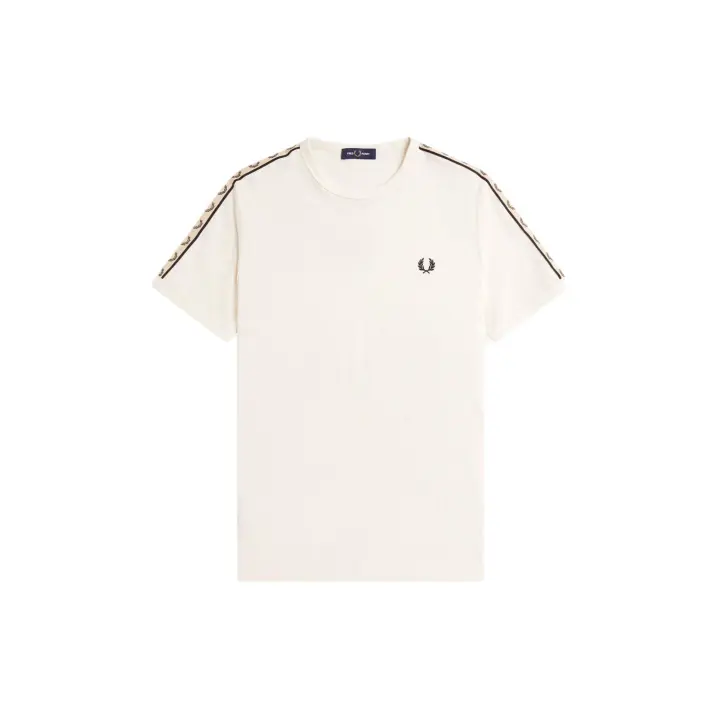 Fred Perry Taped Ringer T-Shirt Ecru / Black - 1