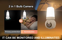 Cámara De Seguridad LED IP WiFi 8MP Con Soporte E27 Vigilancia Nocturna Zoom 10x Audio Bidireccional Monitoreo Automático PTZ - details 0