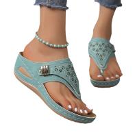 Chinclas de Verano with Costura, Tacón de cuña, Suela Gruesa, para el pie - details 12