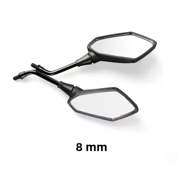Par De Espejos Retrovisores Universales Para Motocicleta Scooter E-Bike Convexos De 8mm Y 10mm Accesorios De Motocicleta - 1