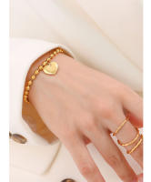 Encanto 1 unidad de pulsera de corazón de melocotón con letras en inglés grabadas de nicho francés, corazones de amor, combinación diaria，pulsera de amor para mujer - details 3