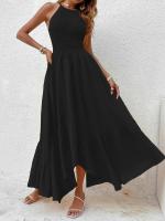 Vestido De Verano Asimétrico Para Mujer Con Tirantes Sin Mangas Vestido A-Line Negro Sexy Y Club De Playa Vestidos De Verano Mujer - details 10