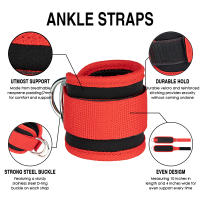 Corres de Tobillo de cable para Máquinas De cable Ejercicios de pierna Doble Anillo en D Puños de Tobillo para Ejercicios de Gimnasio Glutes Piernas Fuerza - details 1