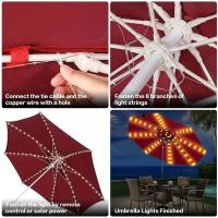 Luz De Paraguas Solar Con 104 LED 8 Modos Impermeable Para Iluminación Exterior Decoración De Jardín Y Playa Luz De Cadena De Luces Solares - details 5