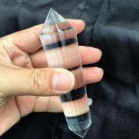 Varita De Cristal Natural Blanco 24 Cara 11cm Rara Doble Terminada Para Reiki Espiritualidad Y Amor Estilo Moderno - details 0