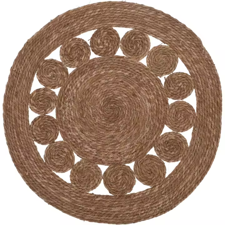 ALFOMBRA TAPETE VEGETAL YUTE 80 CM COLOR NATURAL - 1