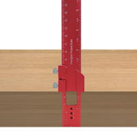 Regla De Bolsillo De Precisión 1/3Pcs Metal Con Escala De Pulgadas Y Metrás Aluminio Para Trabajos De Carpintería Con Parada De Deslizamiento Tipo T Para Scriptor - details 8