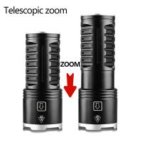 Linterna Táctica LED De Alta Potencia Recargable Por USB Con Zoom Y Batería Integrada Lámpara Fuerte Para Camping Resistente Al Agua Y Choques - details 3