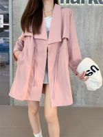 Abrigo De Trench Elegante Para Mujer plus Talla Primavera/Otoño Con Cierre De Cordón Estilo Coreano Casual Versátil Con Bolsillos - details 2