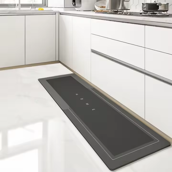 Carpetas De Cristal Simple Home Absorbentes De Agua Y Aceite No Slip Para Cocina Baño Entrada Moderno Estilo Poliéster 100% - 1