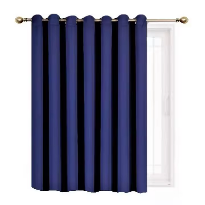 Navy Blue Solid Print Grommet Blackout Curtain, 1 x 84 in - 1