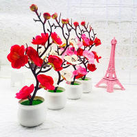 1PCS Arbolito De Bonsái Artificial En Maceta Flores Falsas Para Decoración De Hogar Y Jardín De Hoteles Plantas Simuladas Para Mesa - details 0
