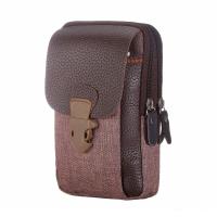 Bolsa De Cintura Para Hombre En Cuero PU Negro Con Doble Cremallera Bolso De Monedas Casual Para Exteriores - details 1