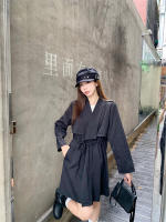 Abrigo De Trench Elegante Para Mujer plus Talla Primavera/Otoño Con Cierre De Cordón Estilo Coreano Casual Versátil Con Bolsillos - details 16