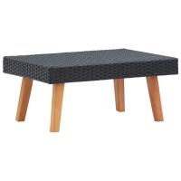 vidaXL Set de muebles de jardín 3 pzas y cojines ratán sintético negro - details 4