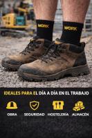 6 Pares de Calcetines de Trabajo WORK – 95% Algodón Reforzados y Transpirables – Talla 40-46 para Calzado de Seguridad - details 1