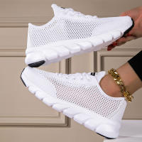 Zapatos De Running Para Mujer 2024 Nuevos Transversales Grandes Verano Huecos Tejidos Casual Ligeros Zapatillas Blancas Mesh EVA - details 7
