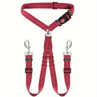 Cinturón De Seguridad Para Perros Y Gatos KAMANLONG Para Coche Correa Fija Con Amortiguador Y Tracción Seguro Para Dos Perros Material De Nylon Adecuado Para Todas Las Estaciones - details 6