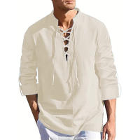Camisa De Renacimiento Para Hombre Pirate Viking Medieval Camisa De Halloween Transpirable Top De Manga Larga Para Fiestas Diarias Streetwear Casual - details 3