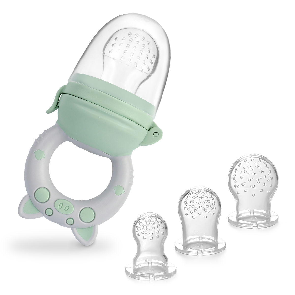TYRY.HU 4pcs/set Almohadillas De Silicone Para Frutas Y Verduras Alimentador Para Bebés Y Niños De 6 a 36 Meses BPA Libre Pacificador De Mordedura Y Alimentación