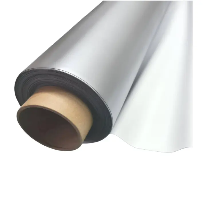 PVC Foscurit opaco ignifugo blanco-plata de 210 cm de ancho y se vende a metros- Kadusi - 1