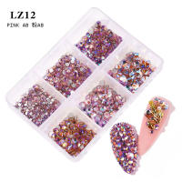 Kit De Diamantes Champagne Para Uñas Con 6 Cuadrículas De AB Cristales Planos Para Arte De Uñas Y Diseño De Manicura DIY Colores Mixtos - details 17
