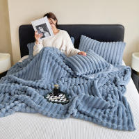 Manta Gruesa De Color Sólido Con Rayas Anchas Manta Suave Y Cálida Para Sofa Y Cama Cubierta De Tela Decorativa Para Dormitorio En Casa Estilo Geométrico - details 20