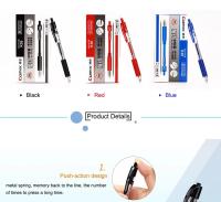 12pcs/Box Bolígrafos De Tinta Gel Comix Negros Con Punta De Bala Retráctiles 0.5mm Suministros Escolares Y De Oficina Escribiendo Suave - details 2