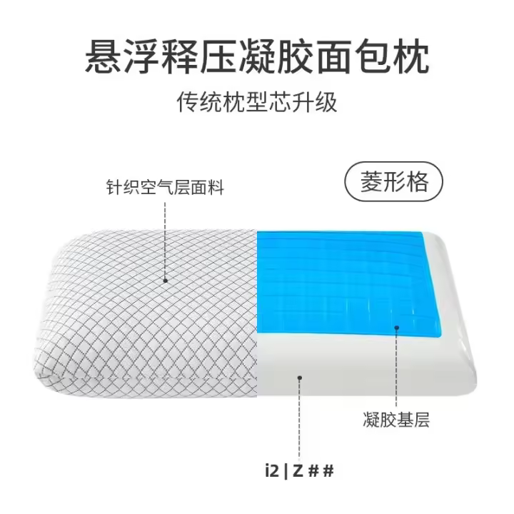 Almohada De Gel De Silicona Para El Verano Almohada De Memoria Con Enfriamiento Para El Cuello Orthopédica - 1