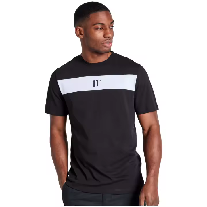 Camiseta de Manga Corta 11 Degrees Panelled para hombre en color negro - 1