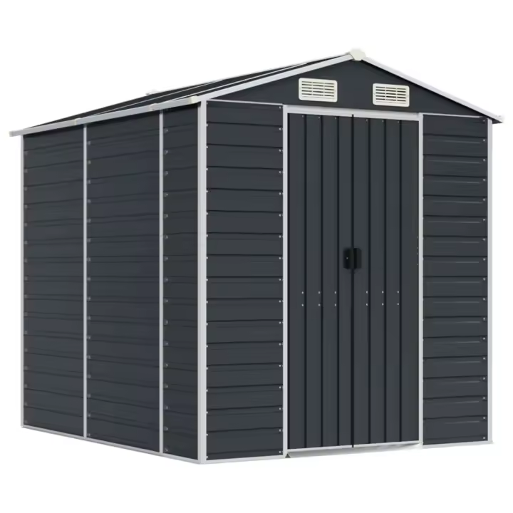 vidaXL Caseta de Jardín Cobertizo de Almacenaje Acero Galvanizado Color Marrón claro,  Antracita, y mas - 1
