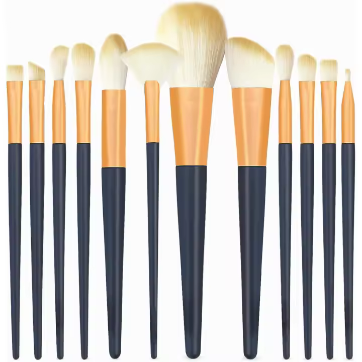 Brochas de Maquillaje Profesional, Kit Maquillaje de 12 Unidades - Set Brochas Maquillaje, Brochas y Pinceles Maquillaje - Ideal para Base, Corrector, Colorete, Iluminador y Sombras de Ojos - 1