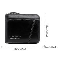 Cartera De Cuero Para Hombre Lujo Monedero Con Bolsillo Para Monedas Y Tarjetas Cierre De Cremallera Antirrobo Regalo Para Hombres - details 14