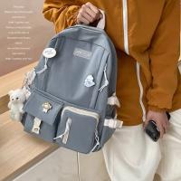 Mochila Escolar De Nylon Estilo Coreano Para Niñas Y Niños Estudiantes Bolsa De Hombro Para Escuela Adecuada Para Adolescentes Y Estudiantes De Secundaria - details 2