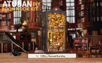 Kit De Nook DIY Para Libros Decoración De Estante Para Muñecas Casa De Muñecas Inserto De Librería Wander Library Para Adultos Madera Retro Y Nostálgico - details 0