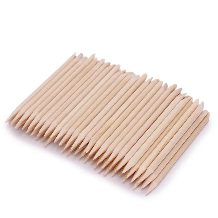 100Pcs Diseño De Uñas Con Palitos De Madera Naranja Herramienta De Cuidado De Uñas Y Pies Pulgar De Madera Para Manicura Y Pedicura - 1