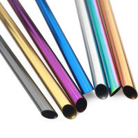 1Pcs Tenacilla De Acero Inoxidable Reutilizable Para Bebidas Ancho 12mm Set De Tenacillas De Metal Para Té De Burbujas Con Cepillo De Limpieza - details 0