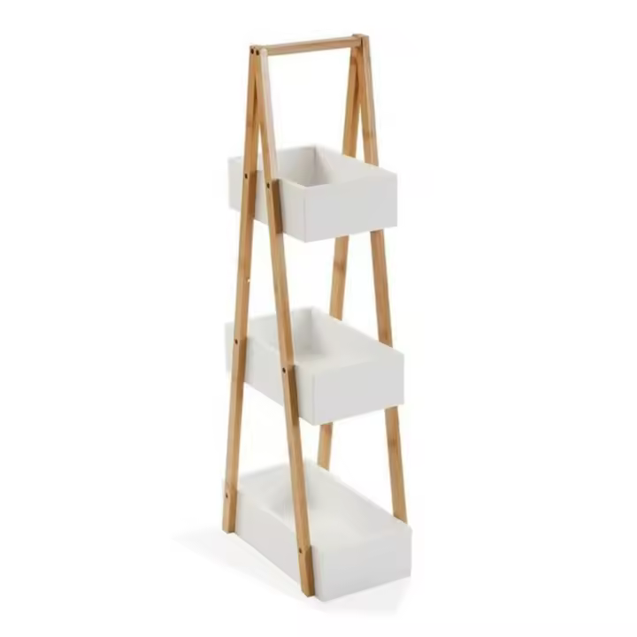 Estantería de Baño Versa Bambú Madera MDF Madera MDF y Bambú (18 x 81 x 30 cm) - 1
