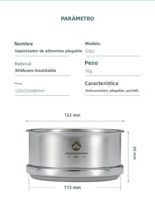 Cocina Campingmoon Premium Material Duradero Herramienta De Cocina Olla De Acero Inoxidable 3 Capas Para Vaporizar Alimentos Camping Al Aire Libre - 1