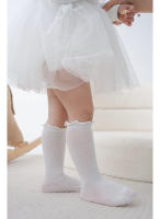 Calcetines De Algodón Para Bebés Y Niñas Largos Hasta La Rodilla Con Volante Estilo Frilly Solids Adecuados Para Primavera Verano Talla Unica Para Recién Nacidos Hasta 36 Meses - details 7