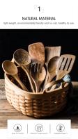 ZLY Juego de 9 cazas de madera de piezas, utensilios de cocina de madera con soporte - details 3