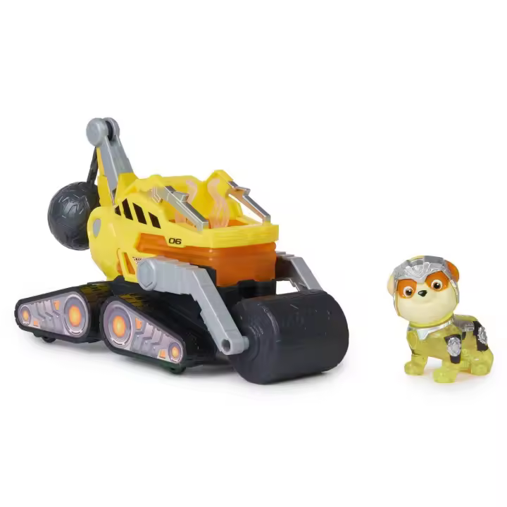 SPIN MASTER - PATRULLA CANINA - FIGURA RUBBLE Y CAMIÓN DE CONSTRUCCIÓN CON LUCES Y SONIDOS DE LA SUPERPELÍCULA - 6067511 - Juguetes Niños 3 Años + - Patrulla Canina Juguetes - Regalo Niño 3 Años + - 1